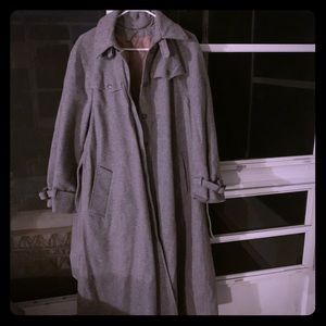 VINTAGE WOOL TRENCH COAT SIZE L